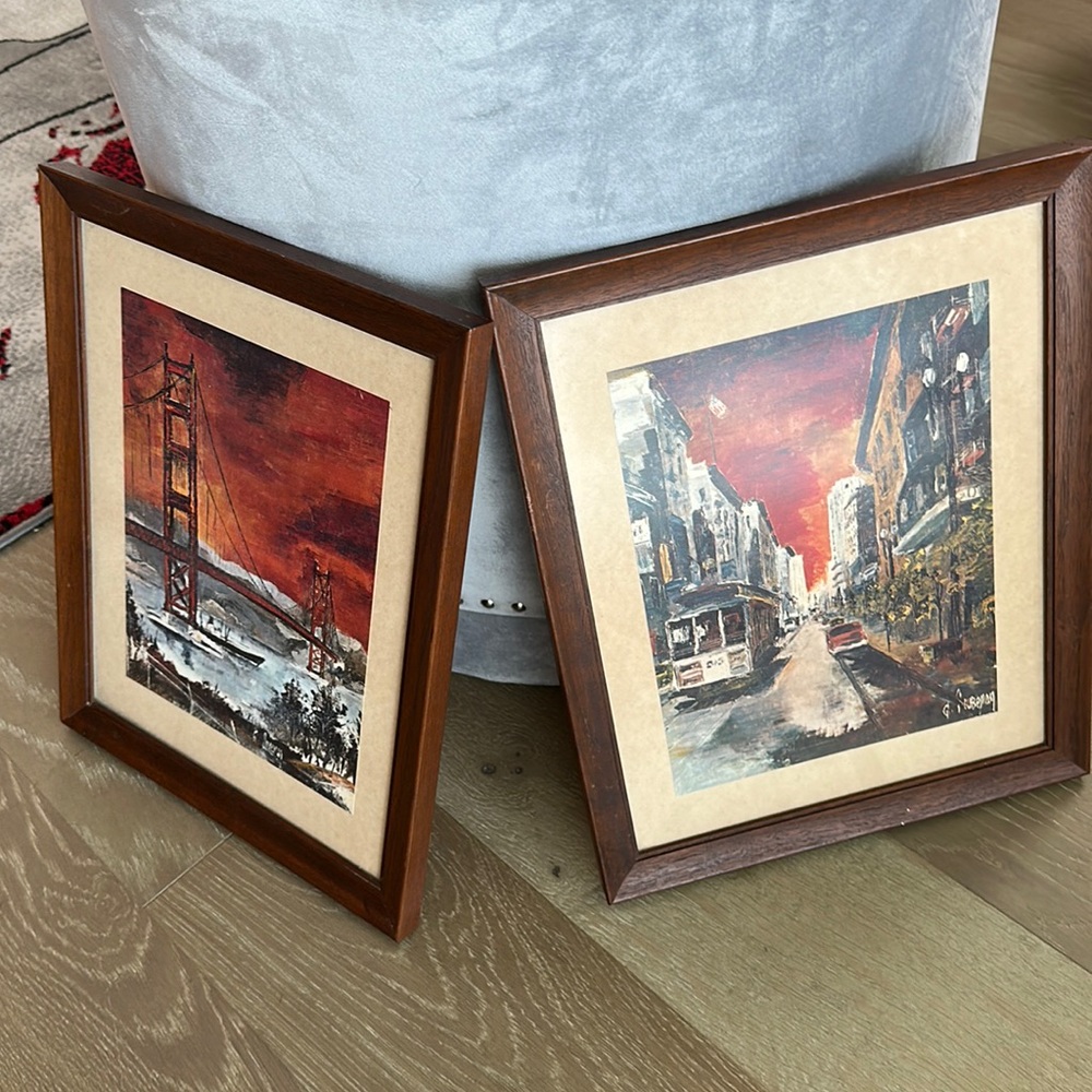 Vintage Pair of San Francisco Gems - Artist G. Soubeyran - Picture 2 of 15